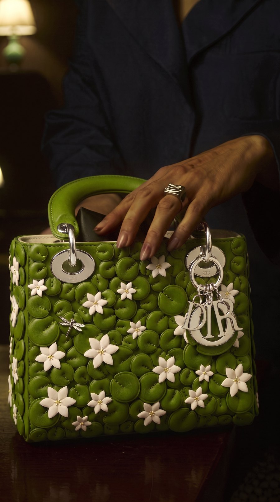 Before: the bag looks pasted in, bright and evenly lit with cold, shiny silver